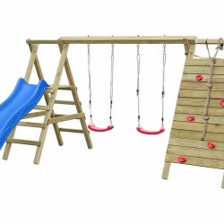 Max Plus Gyngestativ med Klatrev�g, Rutsjebane &amp; Reb