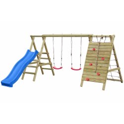 Max Plus Gyngestativ med Klatrev�g, Rutsjebane &amp; Reb