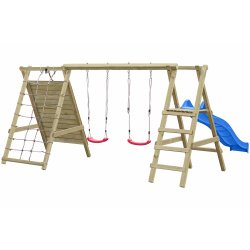 Max Plus Gyngestativ med Klatrev�g, Rutsjebane &amp; Reb