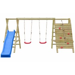 Max Plus Gyngestativ med Klatrev�g, Rutsjebane &amp; Reb