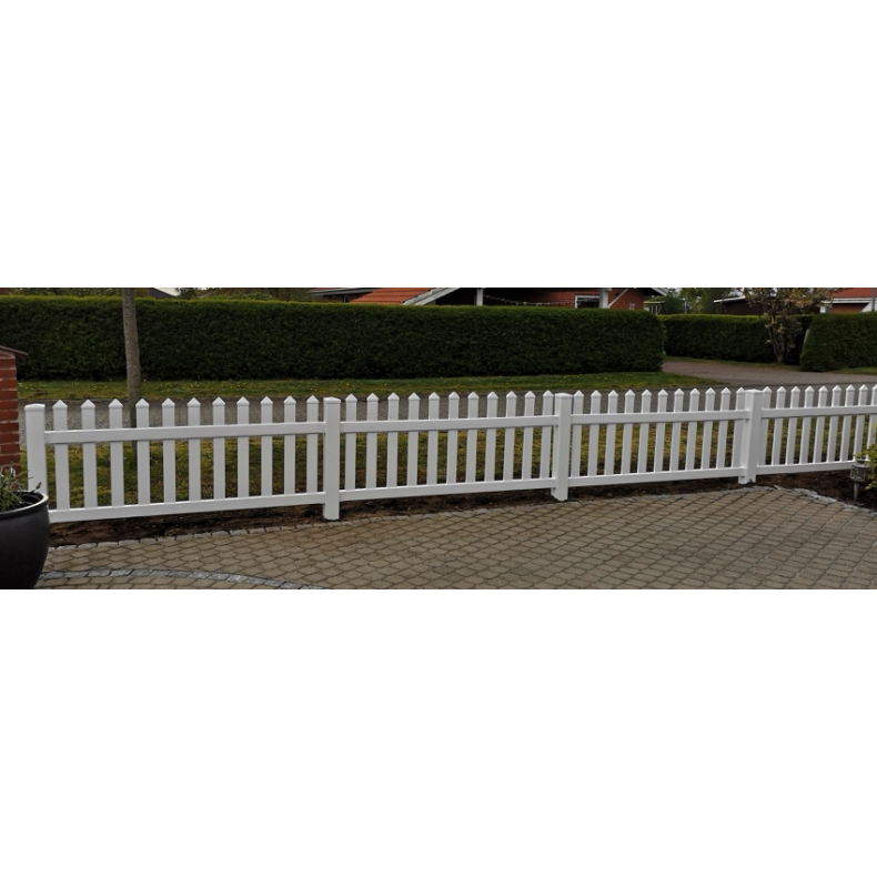 PVC Skagen hegn med lige brede stave i 180x80cm