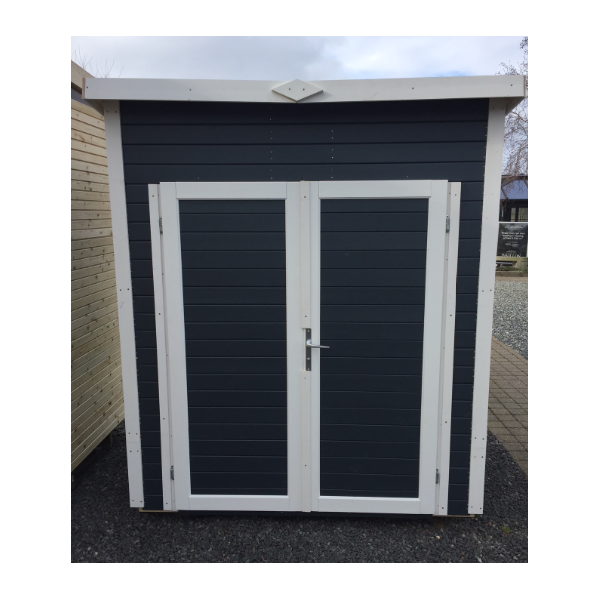 Dresden model 1 redskabsskur i grundmalet antracit på 2,2m2