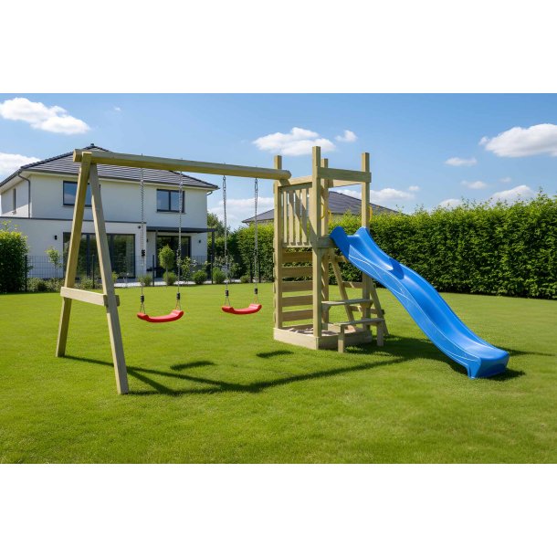 Piccoo Play+ leget�rn med gynger, klatrev�g og picnicbord