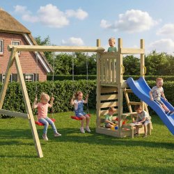Piccoo Play+ leget�rn med gynger, klatrev�g og picnicbord