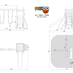Piccoo Play+ leget�rn med gynger, klatrev�g og picnicbord