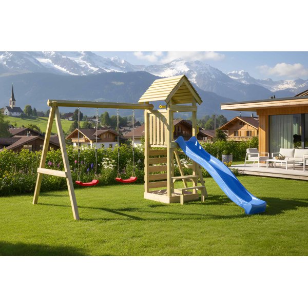 Kidoo Play+ leget�rn med gynger, klatrev�g, teleskop og picnicbord