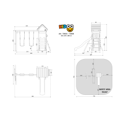 Kidoo Play+ leget�rn med gynger, klatrev�g, teleskop og picnicbord