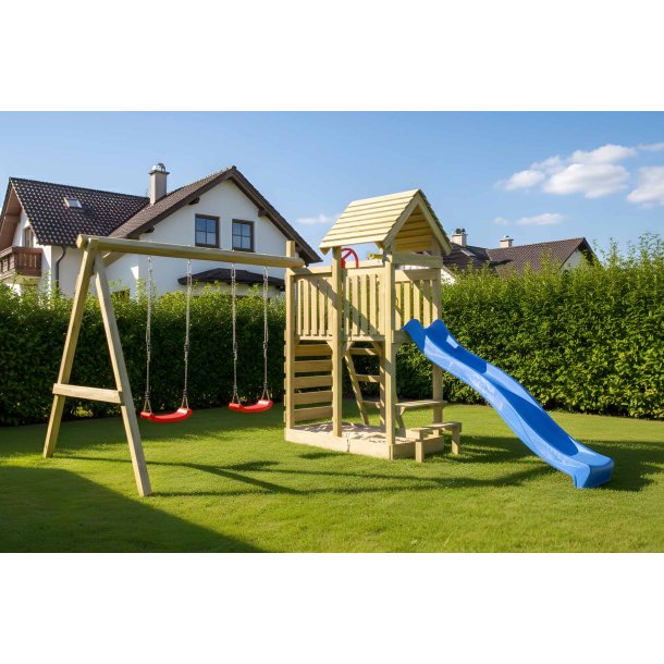 Lunoo Play+ leget�rn med gynger, klatrev�g, teleskop, rat og picnicbord