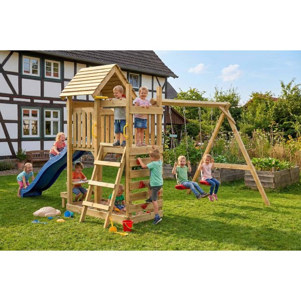 Lunoo Play+ leget�rn med gynger, klatrev�g, teleskop, rat og picnicbord