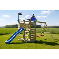 Oceanoo Play+ leget�rn med gynger, klatrev�g, piratflag og picnicbord