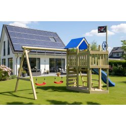 Oceanoo Play+ leget�rn med gynger, klatrev�g, piratflag og picnicbord