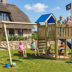 Oceanoo Play+ leget�rn med gynger, klatrev�g, piratflag og picnicbord