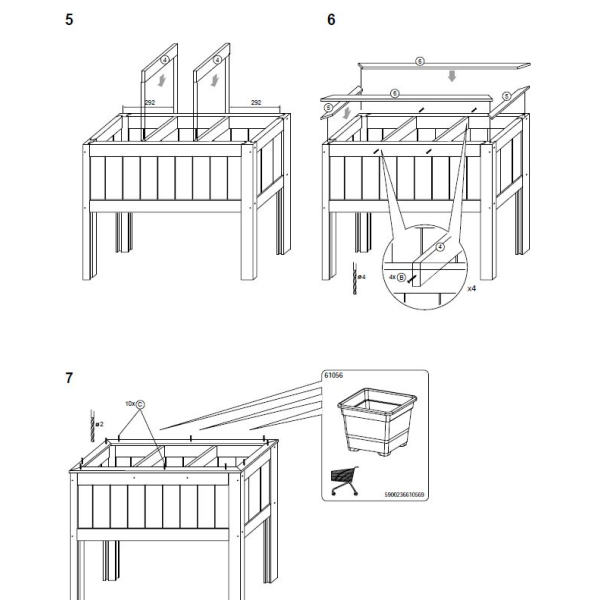 Hjbed i lrk 100x37x80cm (LxBxH)