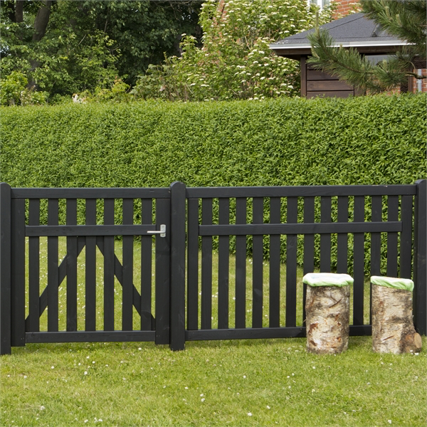 Country dobbeltlåge i sort 300x96cm (BxH)