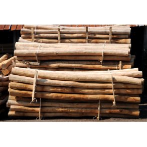 Robinie afbarket og pudset stolpe �12-14cm 300cm