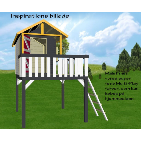 Slvklasse: Maxi legehus p stolper 1,8m2 + terrasse