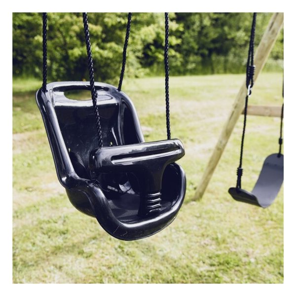 Sort babygynge med sort reb