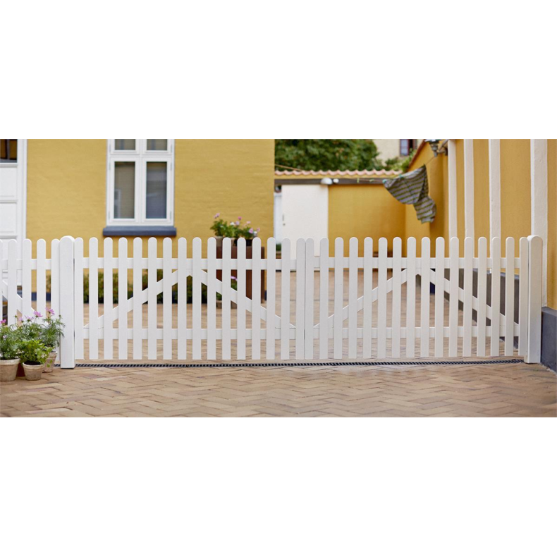 Retro stakit dobbeltlge i hvid 300x80cm (BxH)