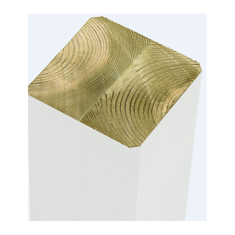 Omlimet hvid stolpe 90x90mm i 128cm