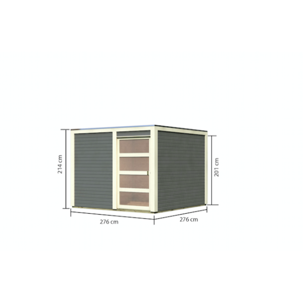 Havehus Cubus model 2 i Terra grå på 7,7m2