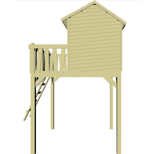 Slvklasse: Crazy Maxi trlegehus p stolper 1,8m2 + terrasse