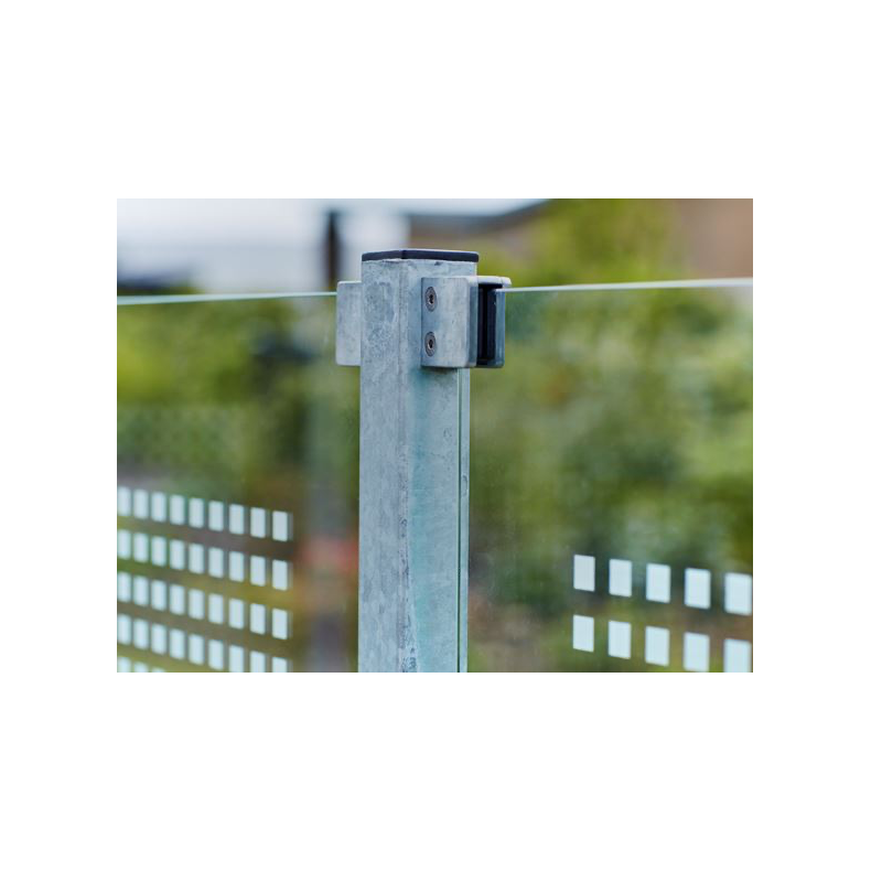 Stlstolpe m/fod 4,5&times;4,5&times;96 cm - m/stolpeafdkning/bolte