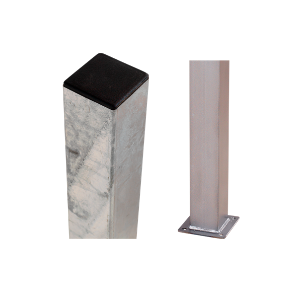 Galvaniseret stlstolpe med fod 8x8x96cm BxLxH