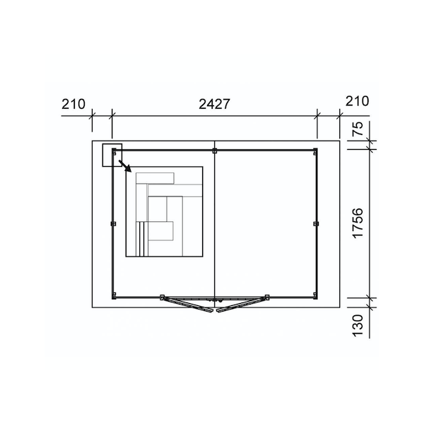 Redskabsskur Jyderup XL 4,22 m&sup2; i ubehandlet tr - Slvklasse