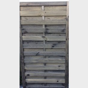 Lukket lamelhegn i gr� 90x180cm - model Bramming 