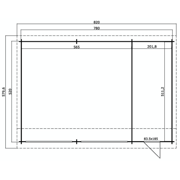 Holte garage med opbevaringsrum p 39,4m2 med vippeport