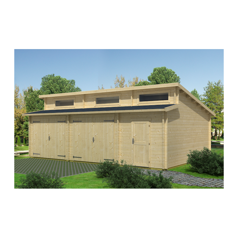 Holte garage med opbevaringsrum p 39,4m2 med standard garagedre