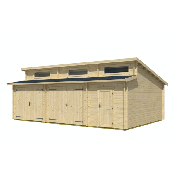 Holte garage med opbevaringsrum p 39,4m2 med standard garagedre