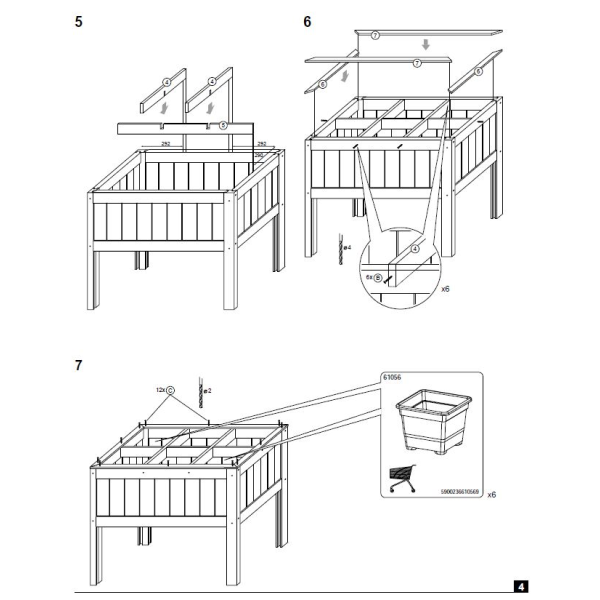 Hjbed i lrk 100x69x80cm (LxBxH )