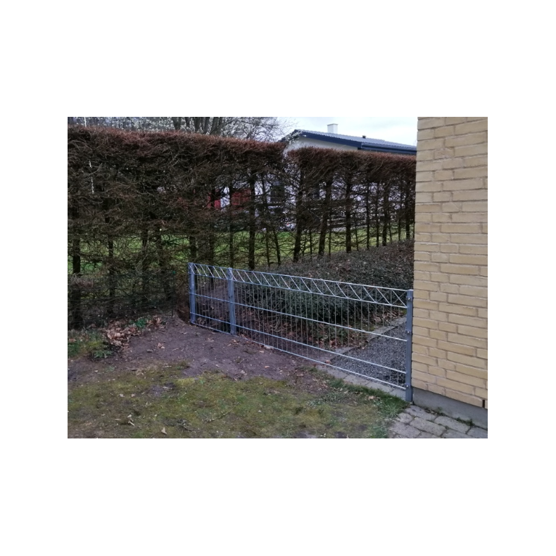 Galvaniseret panelhegn med "X" dekoration 200x80cm - model Liseleje