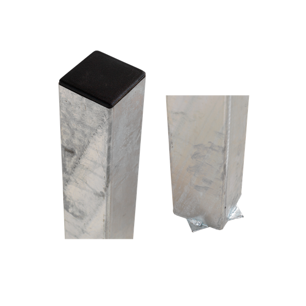 Galvaniseret stlstolpe 4,5x4,5x186cm BxLxH (2mm)