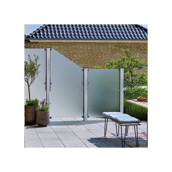 Glashegn Frosted inkl. 6 glasbeslag, 6mm hrdet glas 90x127cm (BxH)