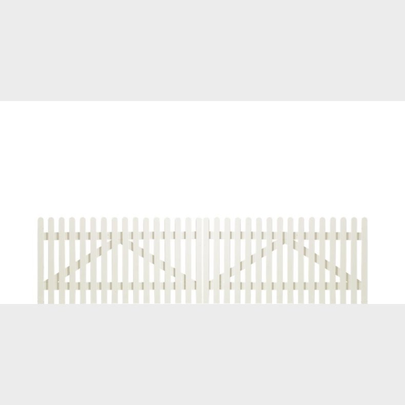 Retro stakit dobbeltlge i hvid 300x80cm (BxH)