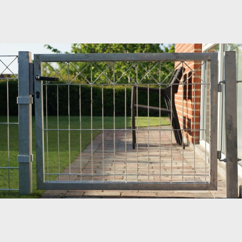 Lge til galvaniseret panelhegn med "X" dekoration 100x80cm - model Liseleje