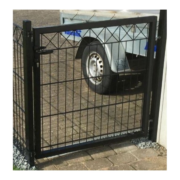 Lge X i sort 100x80cm BxH inkl. Stolper model Gilleleje