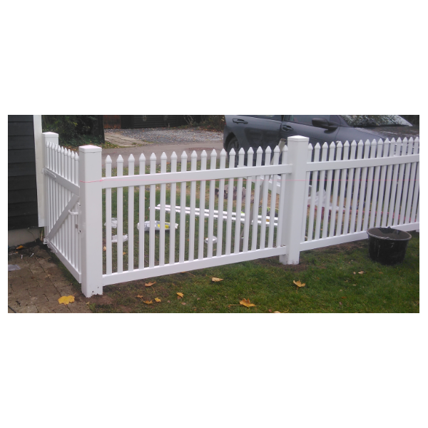 PVC Skagen hegn lige med smalle stave i 180x80cm (BxH)