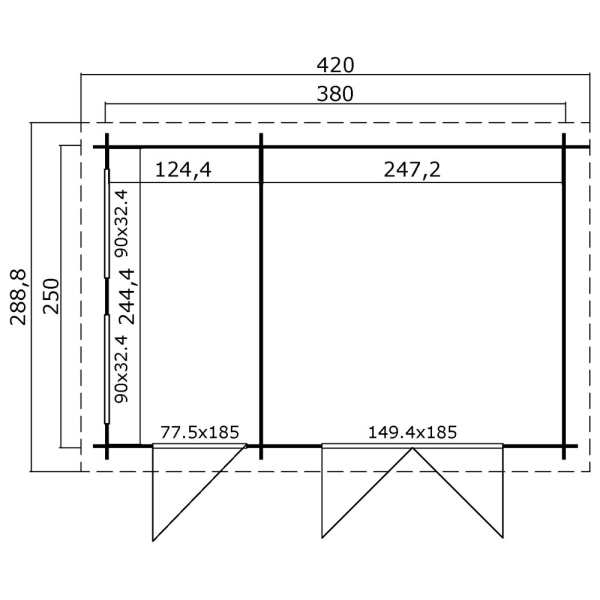 Valby redskabsskur i ubehandlet p 9,15m2