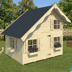 Anna legehus med hems  et rummeligt trlegehus i to etager