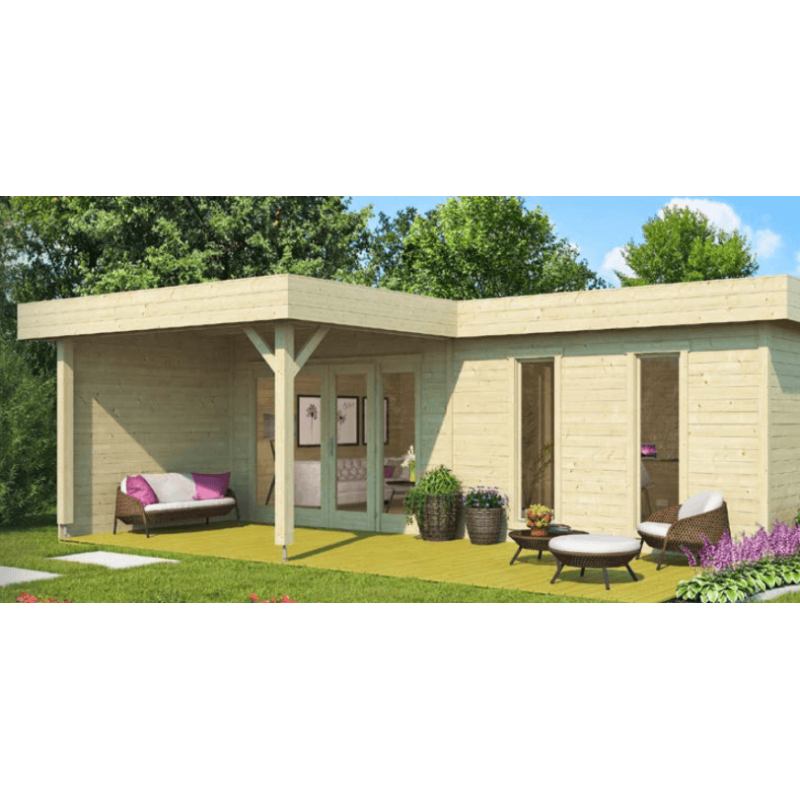 Bredebro model 2 havehus / anneks med terrasse i ubehandlet p 23,5m2 + 8,75m2