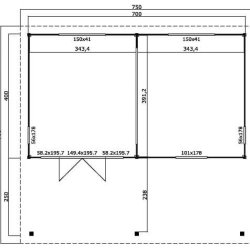 Bredebro model 1 havehus / anneks med terrasse i ubehandlet p 27m2 + 8,75m2