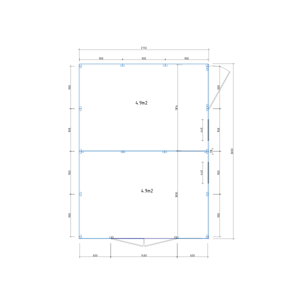 Redskabsskur i elementer  model Br&uuml;gge 9,9m&sup2; - S�lvklasse