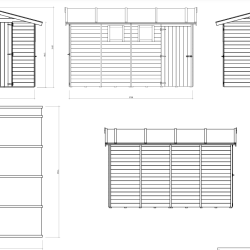 Redskabsskur i elementer  model Br&uuml;gge 9,9m&sup2; - S�lvklasse