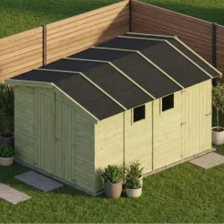 Redskabsskur i elementer  model Br&uuml;gge 9,9m&sup2; - S�lvklasse