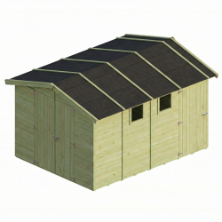 Redskabsskur i elementer  model Br&uuml;gge 9,9m&sup2; - S�lvklasse