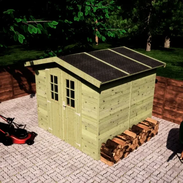 Redskabsskur i elementer &#150; model Br&uuml;gge 4,8 m&sup2; - Slvklasse