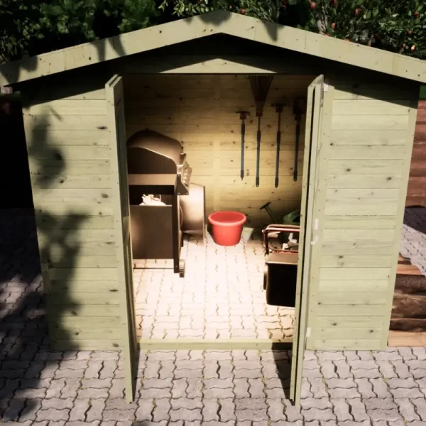 Redskabsskur i elementer &#150; model Br&uuml;gge 4,8 m&sup2; - Slvklasse